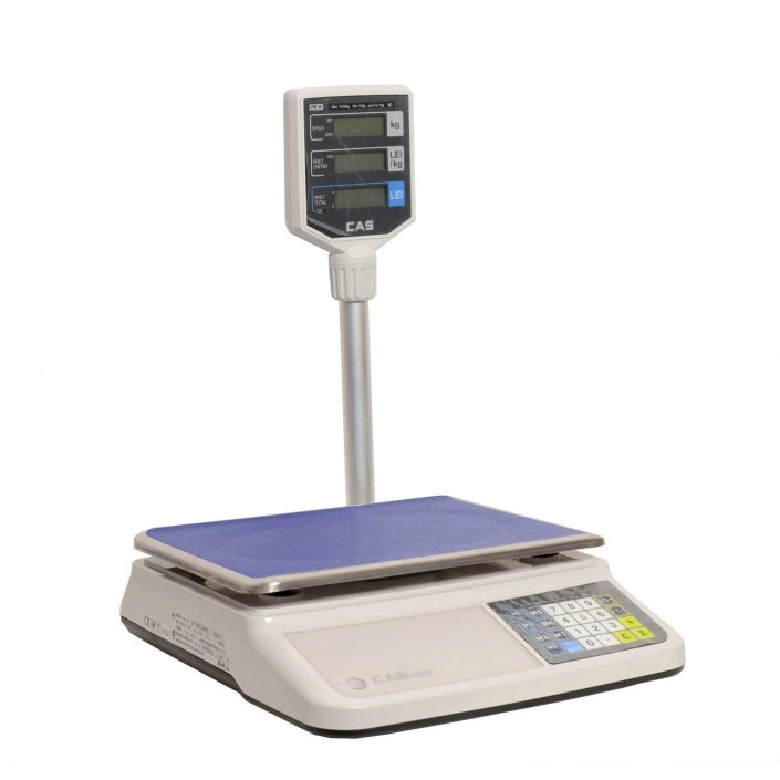 Cantar comercial CAS PRII 15CP 6/15 Kg, cu display client, verificat metrologic